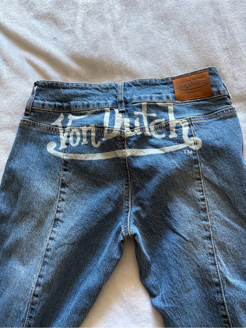 Von Dutch Low Rise Logo Flare Jeans
